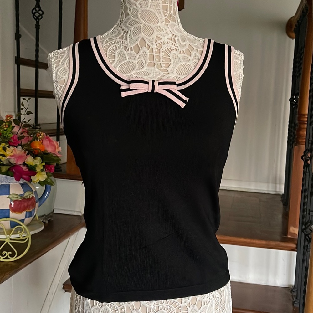 INC International Concepts black ribbed sleeveless tank